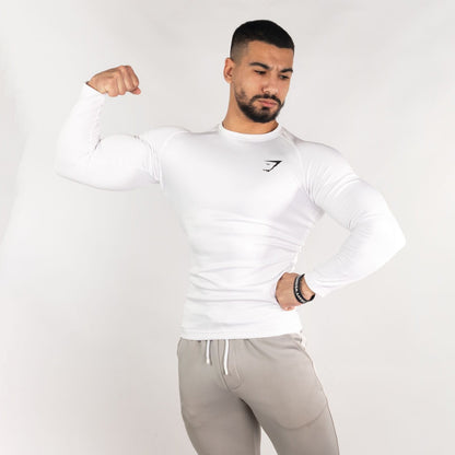 White Compression Long Sleeve T-shirt